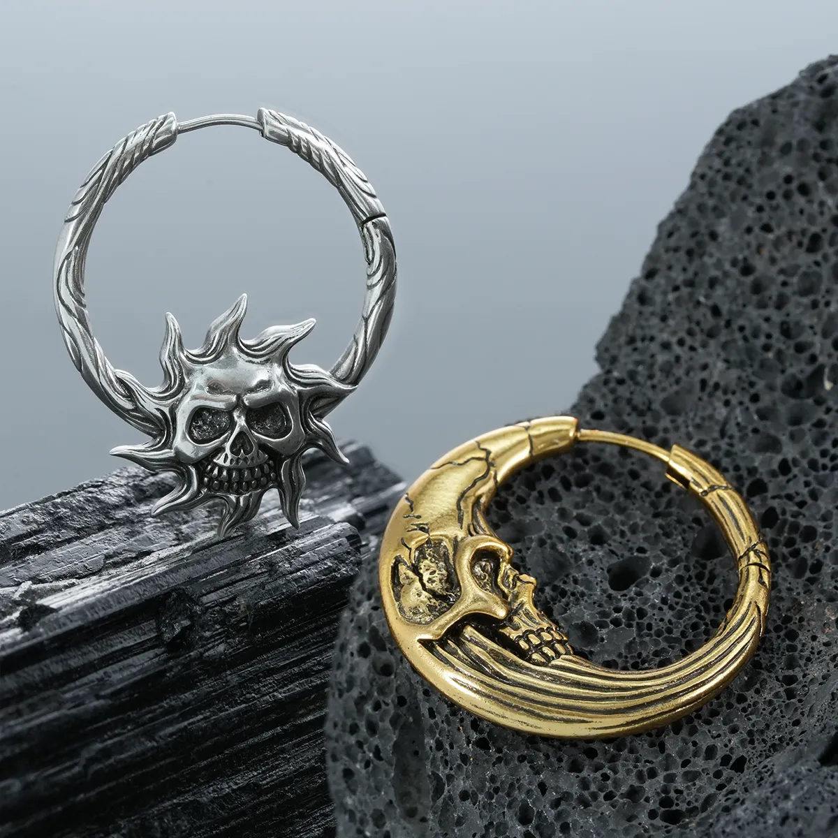 LUNAR SOLAR SKULLS EARRINGS