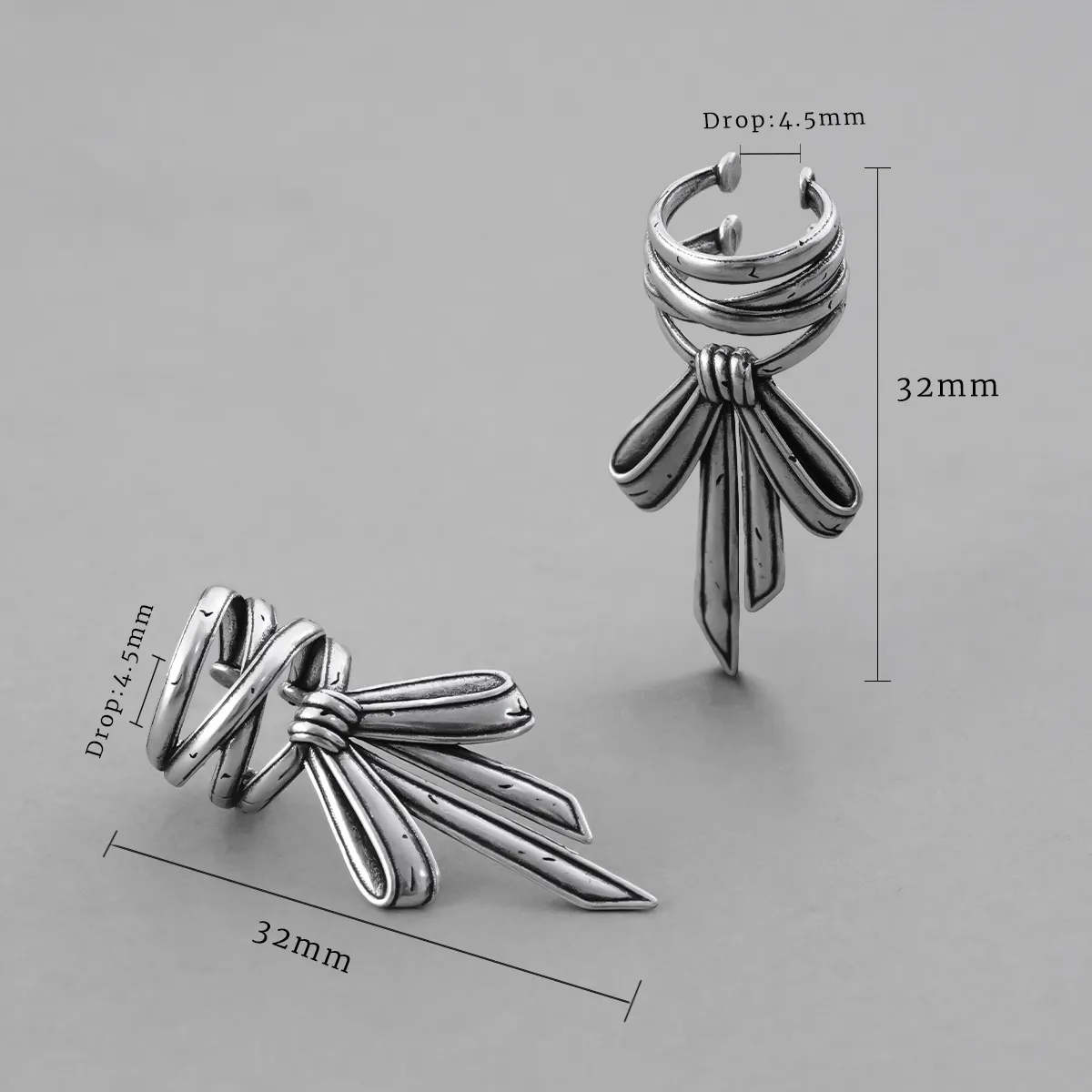GRACEFUL KNOT EAR CUFFS