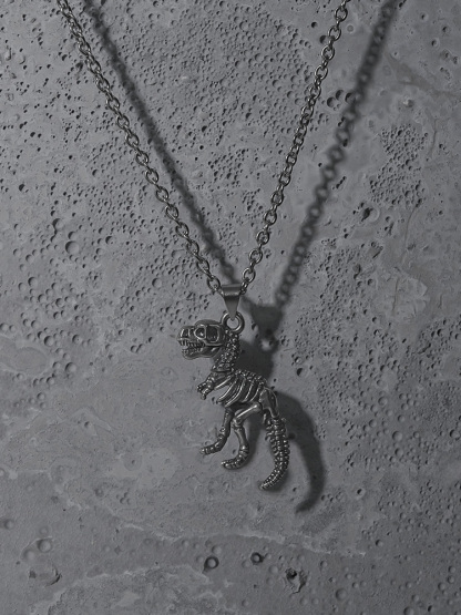 PUNKYOUTH Dinosaur Skeleton Pendent Necklace