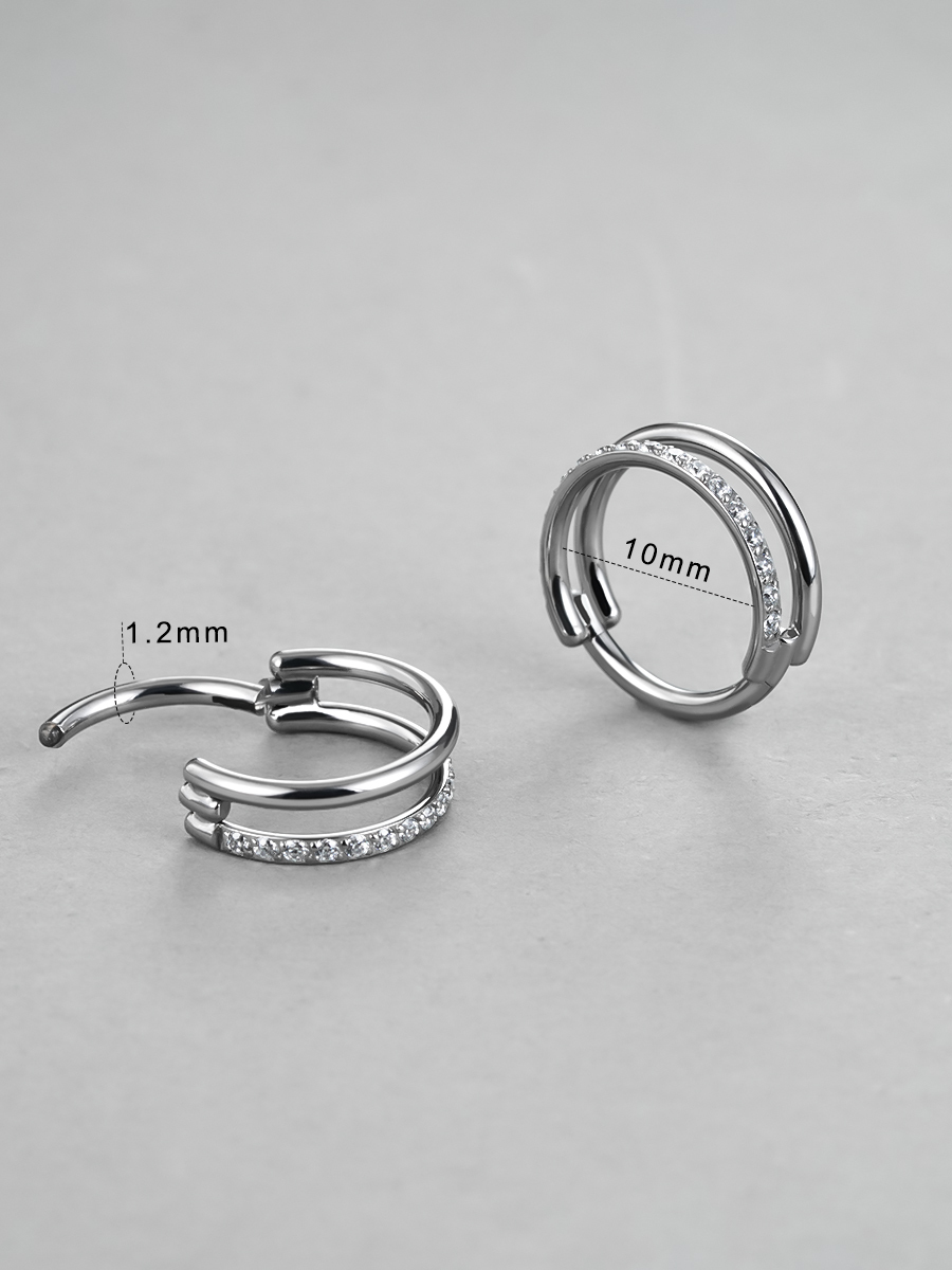 PUNKYOUTH Double Lined Diamond Nose Ring