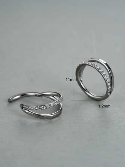 PUNKYOUTH Double Lined Diamond Nose Ring