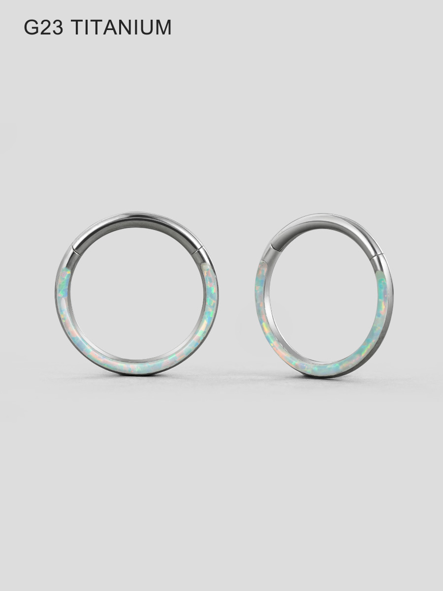PUNKYOUTH Round Opal Hinged Segment Ring