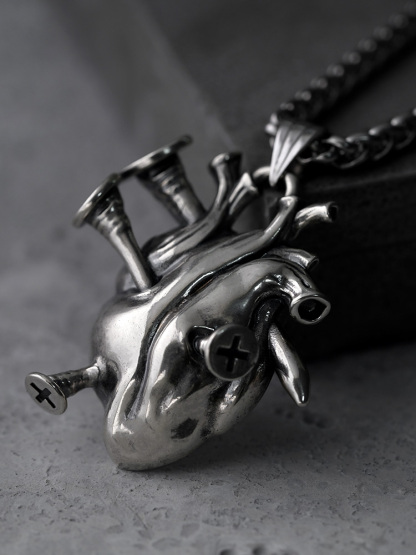 PUNKYOUTH Heart Organ Pendent Necklace