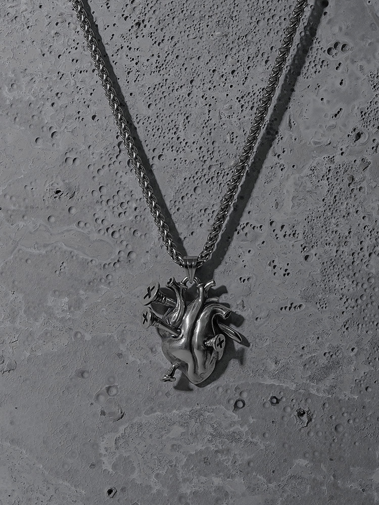 PUNKYOUTH Heart Organ Pendent Necklace