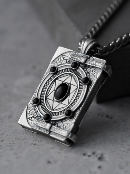 PUNKYOUTH Gothic Magic Book Pendent Necklace