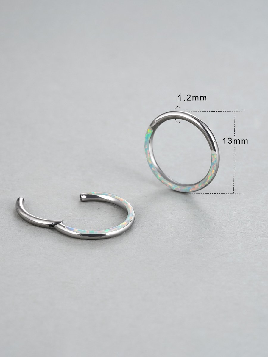 PUNKYOUTH Round Opal Hinged Segment Ring