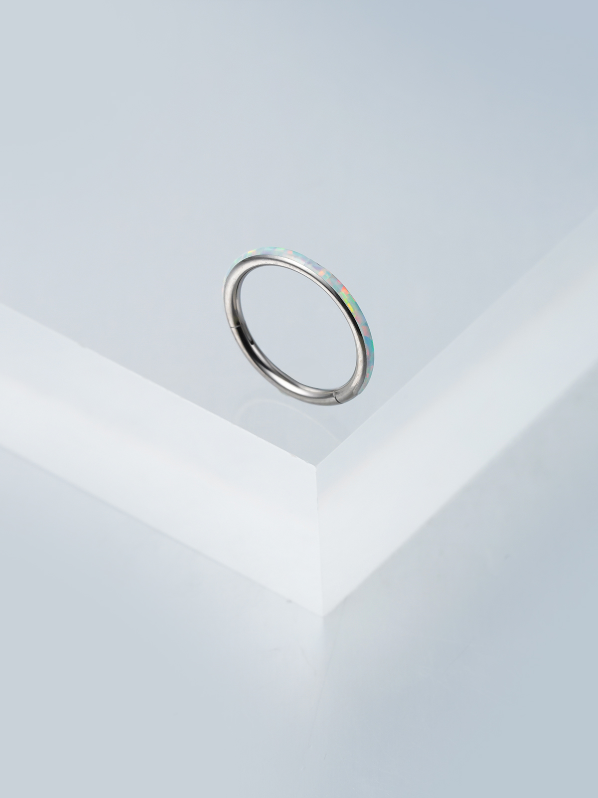 PUNKYOUTH Round Synthetic Opal Nose Ring