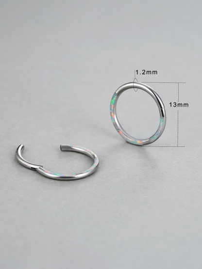 PUNKYOUTH Round Synthetic Opal Nose Ring