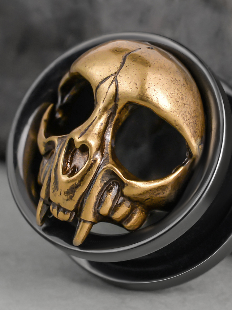 PUNKYOUTH Skull Head Ear Tunnels 8-25mm