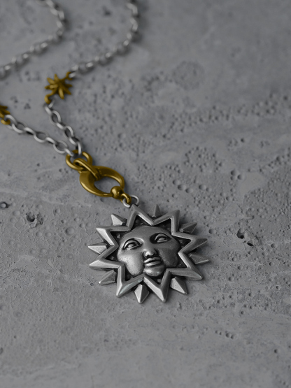 PUNKYOUTH Sun Flower Pendent Necklace