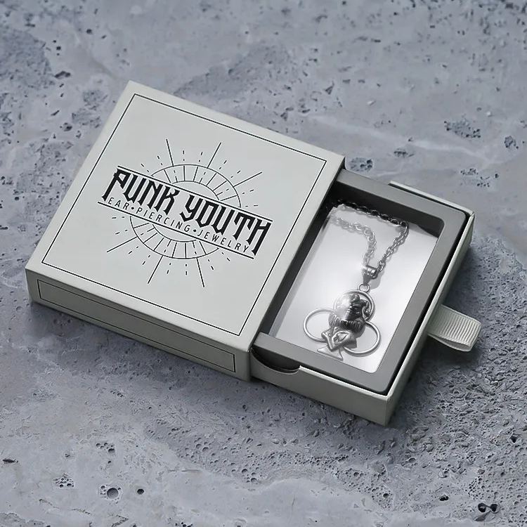 PUNKYOUTH Clown Poker Clubs Pendent Necklace