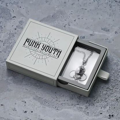 PUNKYOUTH Clown Poker Clubs Pendent Necklace