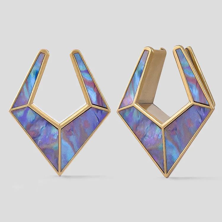 PUNKYOUTH Rhombus Shell Ear Tunnels 8-25mm