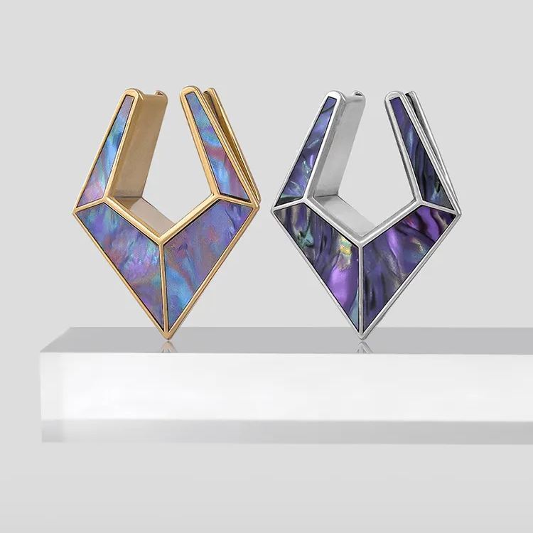 PUNKYOUTH Rhombus Shell Ear Tunnels 8-25mm