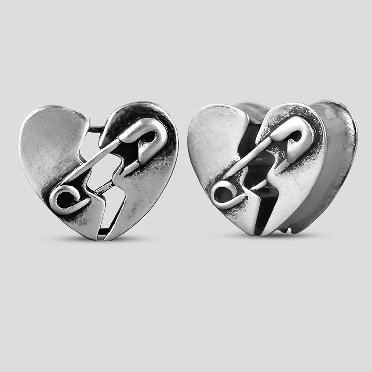 PUNKYOUTH Split Heart Ear Tunnels 8-25mm