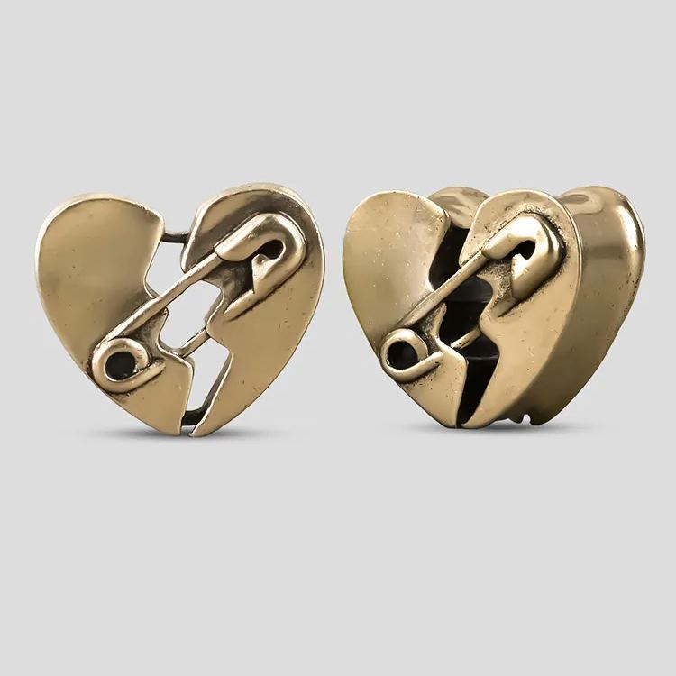 PUNKYOUTH Split Heart Ear Tunnels 8-25mm