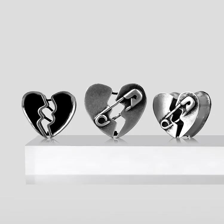 PUNKYOUTH Split Heart Ear Tunnels 8-25mm