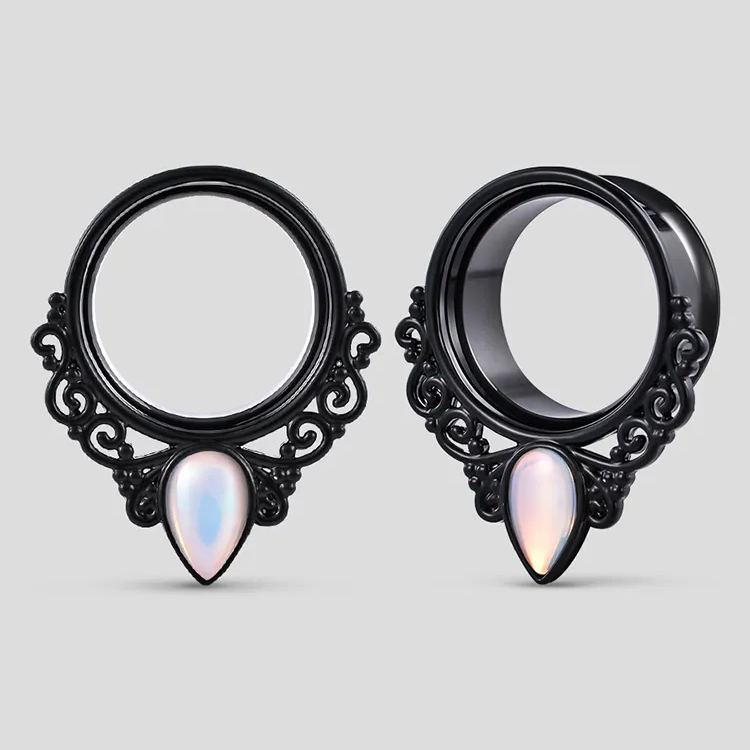 PUNKYOUTH Flower Shell Ear Tunnels 8-25mm