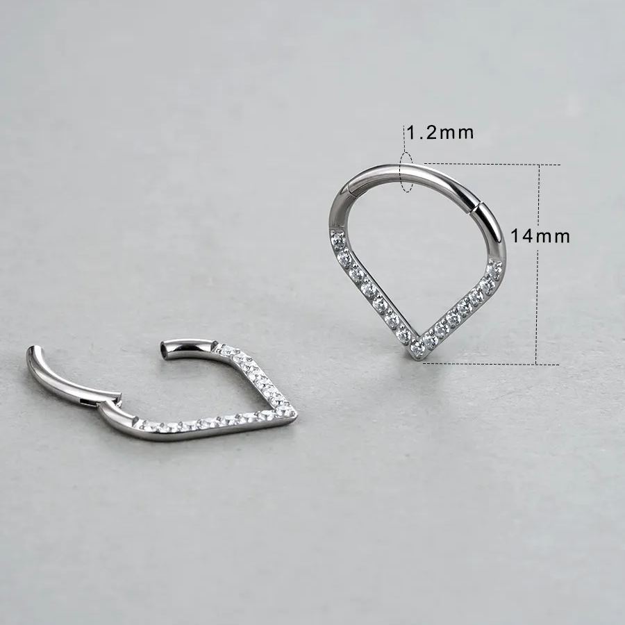 PUNKYOUTH Teardrop Diamond Nose Septum Ring