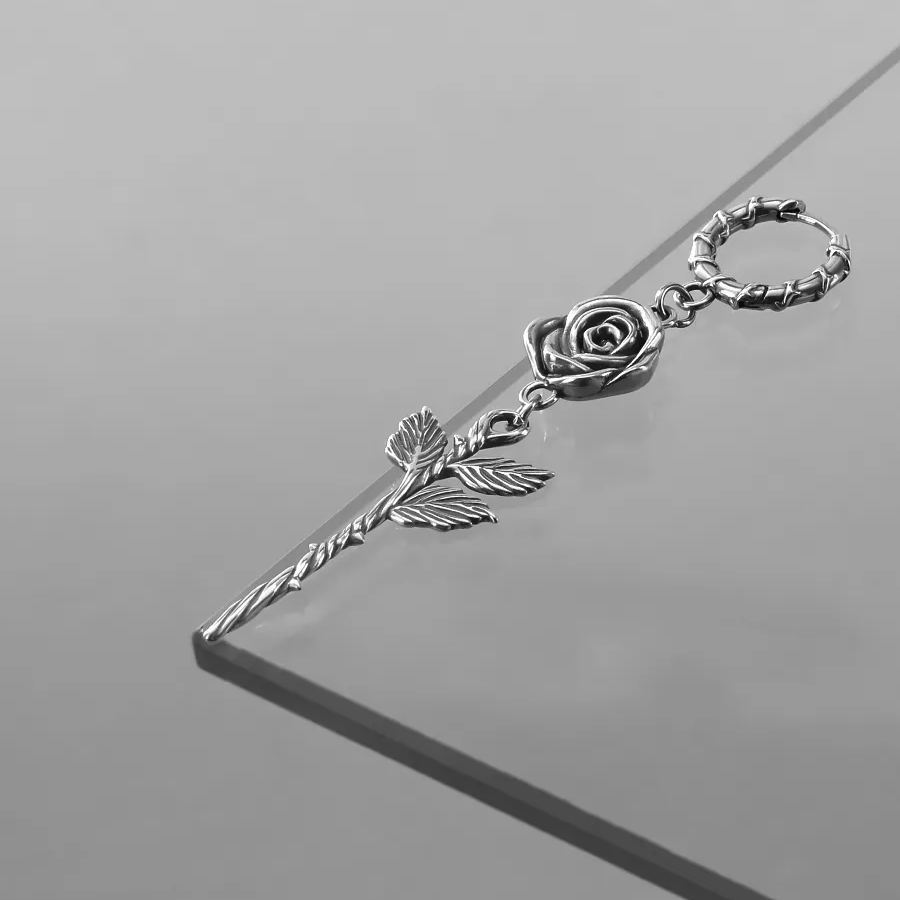 PUNKYOUTH Flower Leaf Hoop Earring