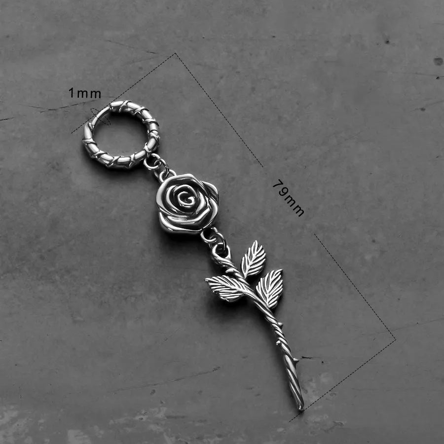 PUNKYOUTH Flower Leaf Hoop Earring