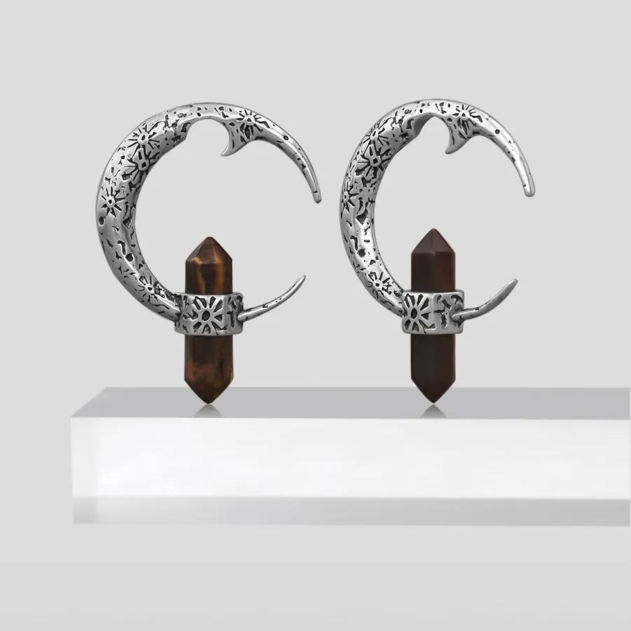 PUNKYOUTH Moon Stone Ear Weight 11mm