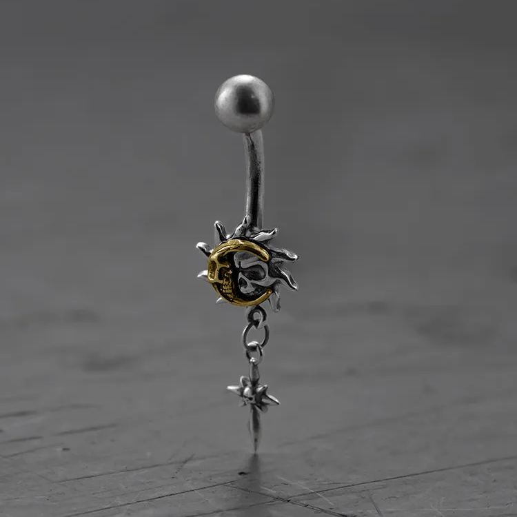 PUNKYOUTH Skull Sun Moon Belly Navel Ring