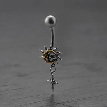 PUNKYOUTH Skull Sun Moon Belly Navel Ring