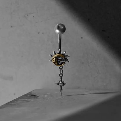 PUNKYOUTH Skull Sun Moon Belly Navel Ring