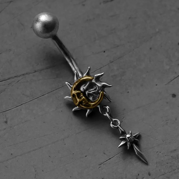PUNKYOUTH Skull Sun Moon Belly Navel Ring