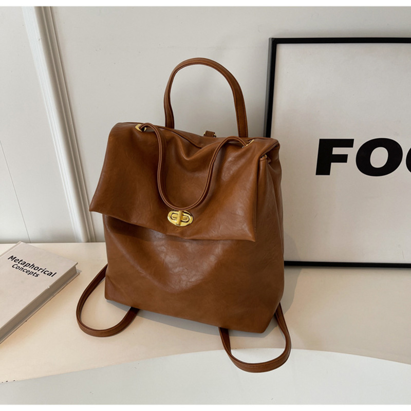 Vintage nagy kapacitású szarvasbőr hátizsák