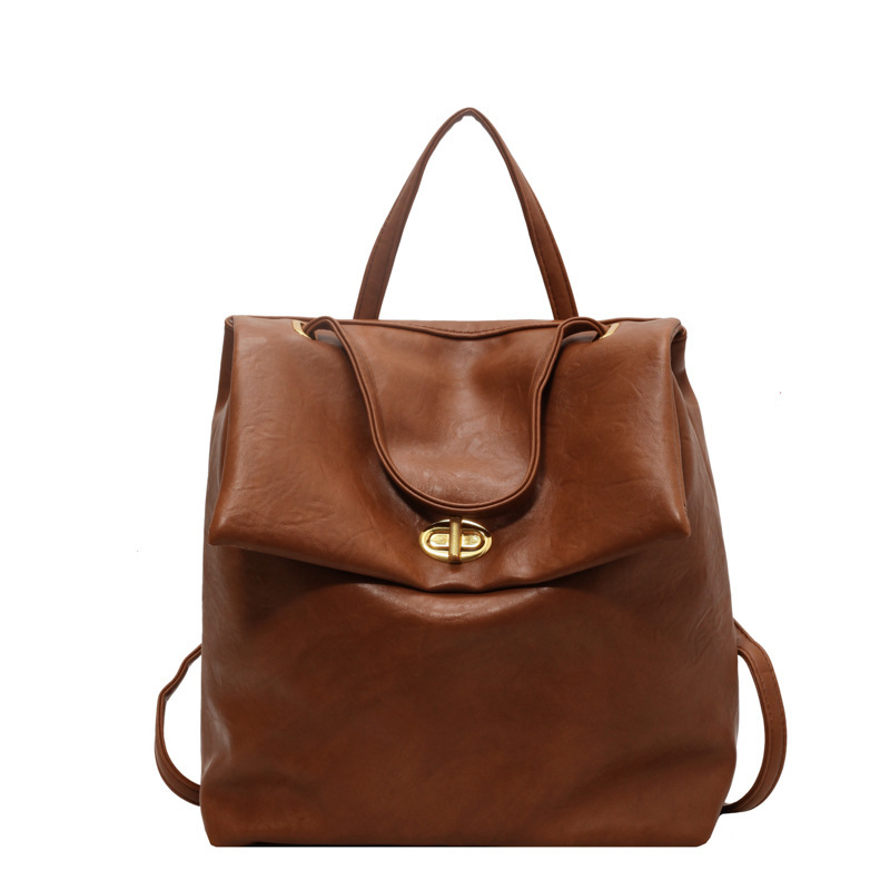 Vintage nagy kapacitású szarvasbőr hátizsák