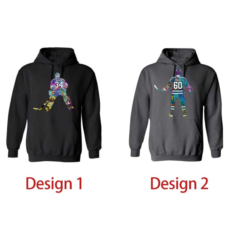 Personalized Hooded Hockey Player Youth Hockey Sweatshirt Hooded Sweatshirt