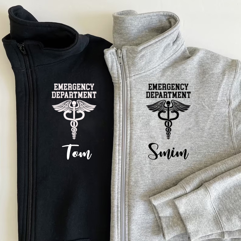 ER Department -Custom Zip Pullover Sweatshirt