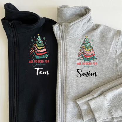 Christmas Books Zip Pullover Sweatshirt