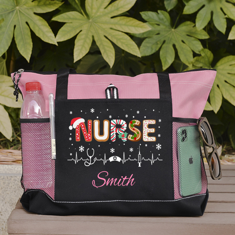 Nurse Christmas Custom Tote Bag