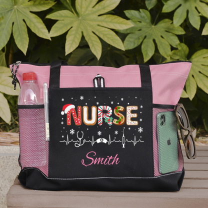 Nurse Christmas Custom Tote Bag