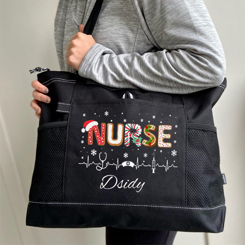 Nurse Christmas Custom Tote Bag
