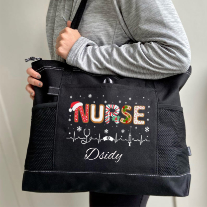 Nurse Christmas Custom Tote Bag
