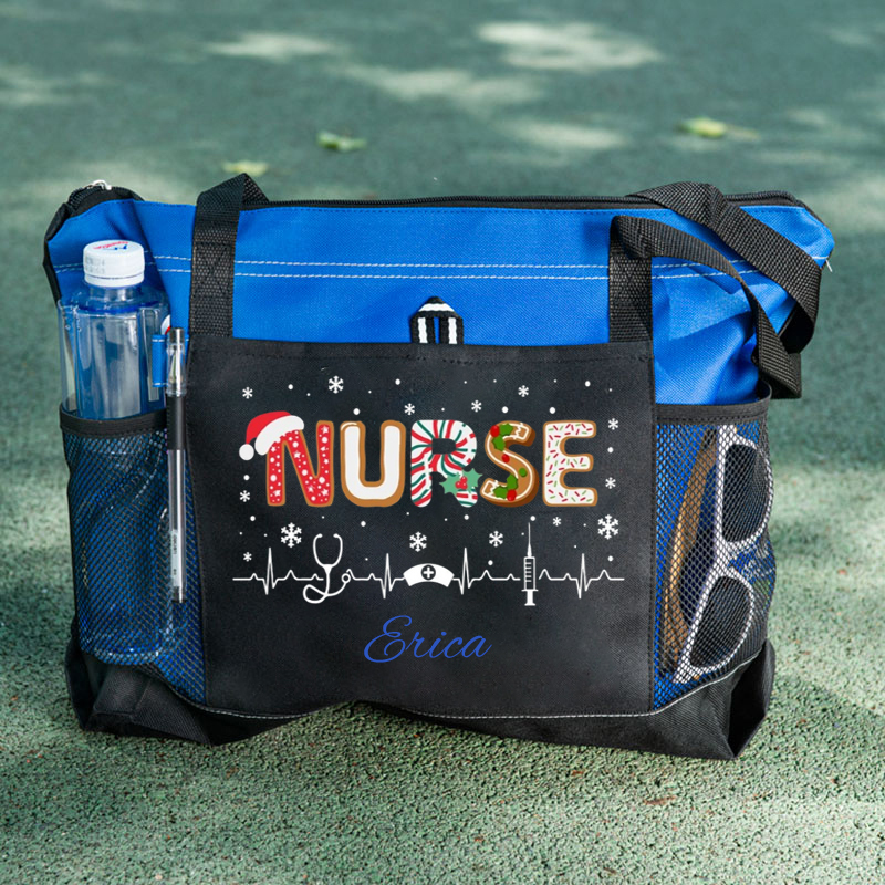 Nurse Christmas Custom Tote Bag
