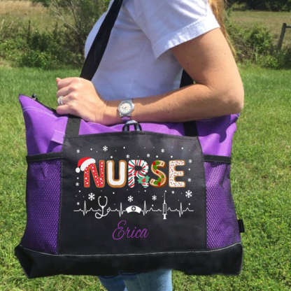 Nurse Christmas Custom Tote Bag