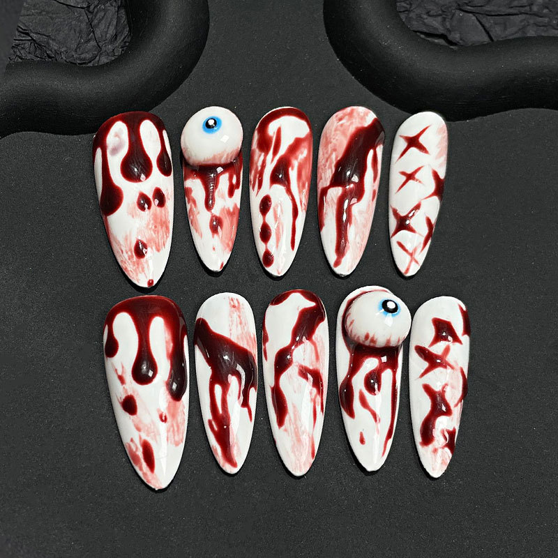 Handmade Halloween Press-On Nail Tips-CU221