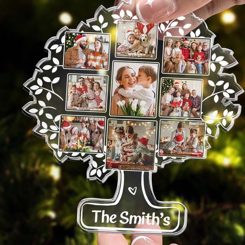 Custom Photo Family Tree Of Life - Personalized Acrylic Photo Ornament
