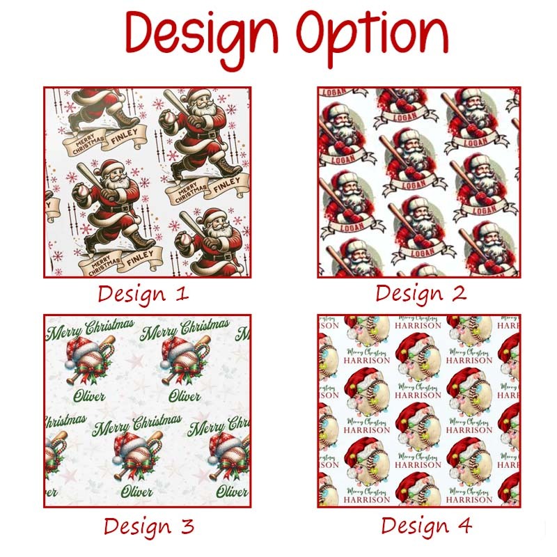 Personalized Baseball Fan Christmas Wrapping Paper For Baseball Lovers Christmas Wrap For Sports Fan