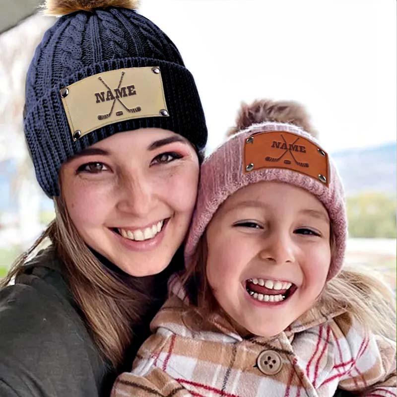 Personalized Hockey Name Beanie for Toddlers to Adults - Custom Winter Hat for Hockey Fans