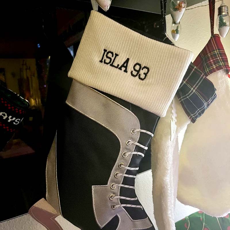 Hockey Skate Personalized Christmas Stocking Custom Stocking Hockey Team Gift