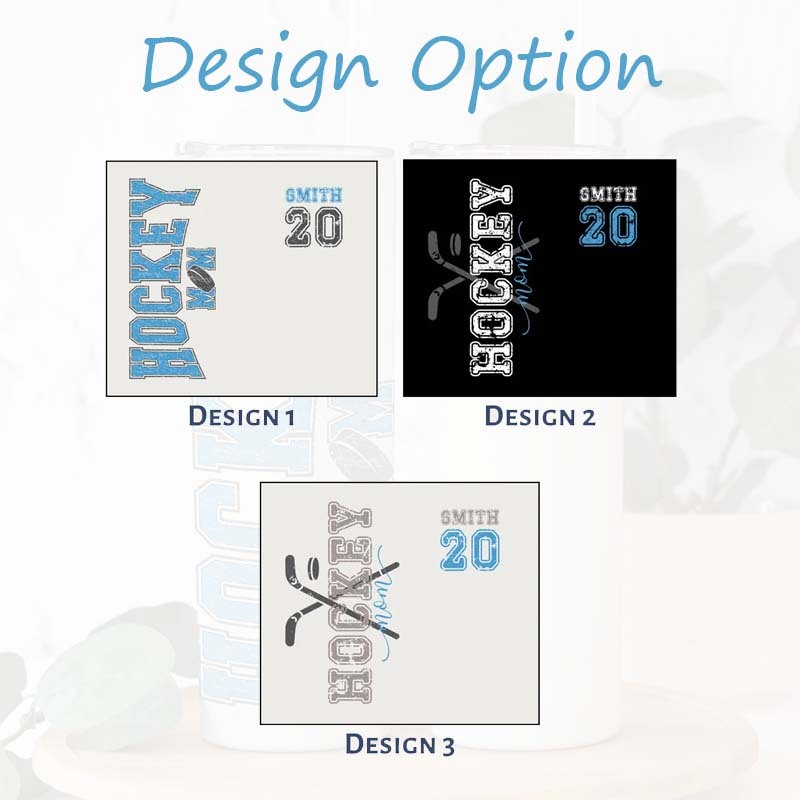 Personalized Hockey Mom Tumbler With Player Name and Number