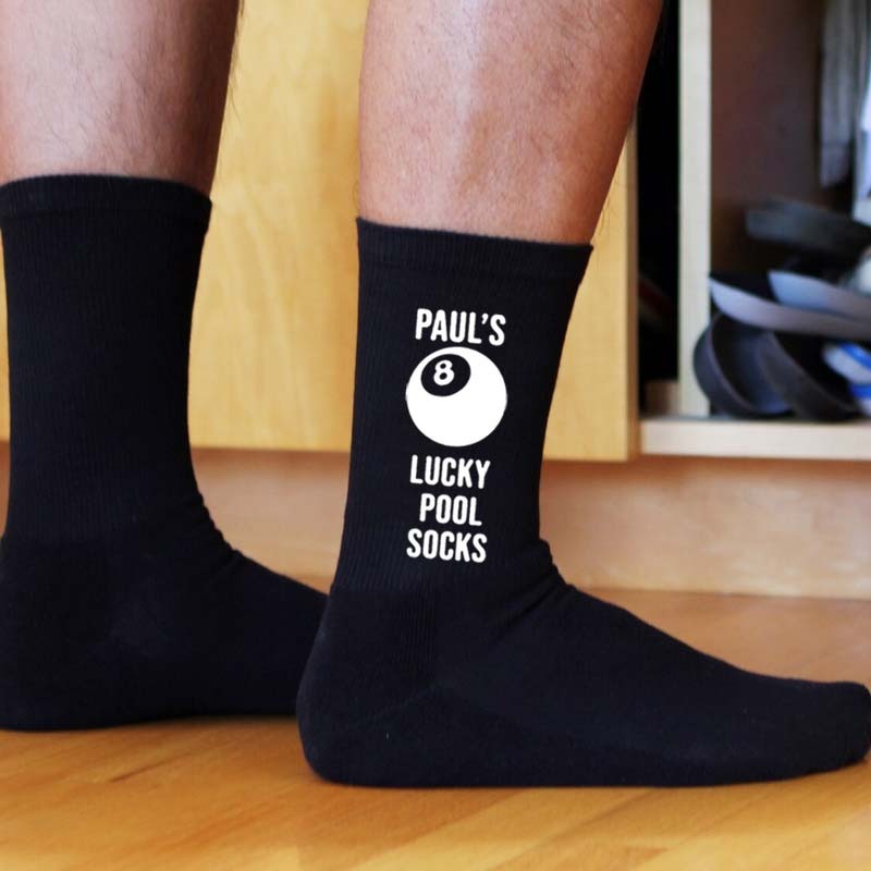 Personalised Lucky Pool 8 Ball Socks Gift For Billiards Pool Lover