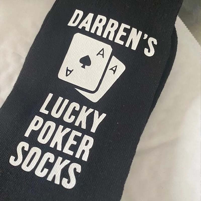 Personalised Lucky Poker Socks Gift For Dad Husband Boyfriend