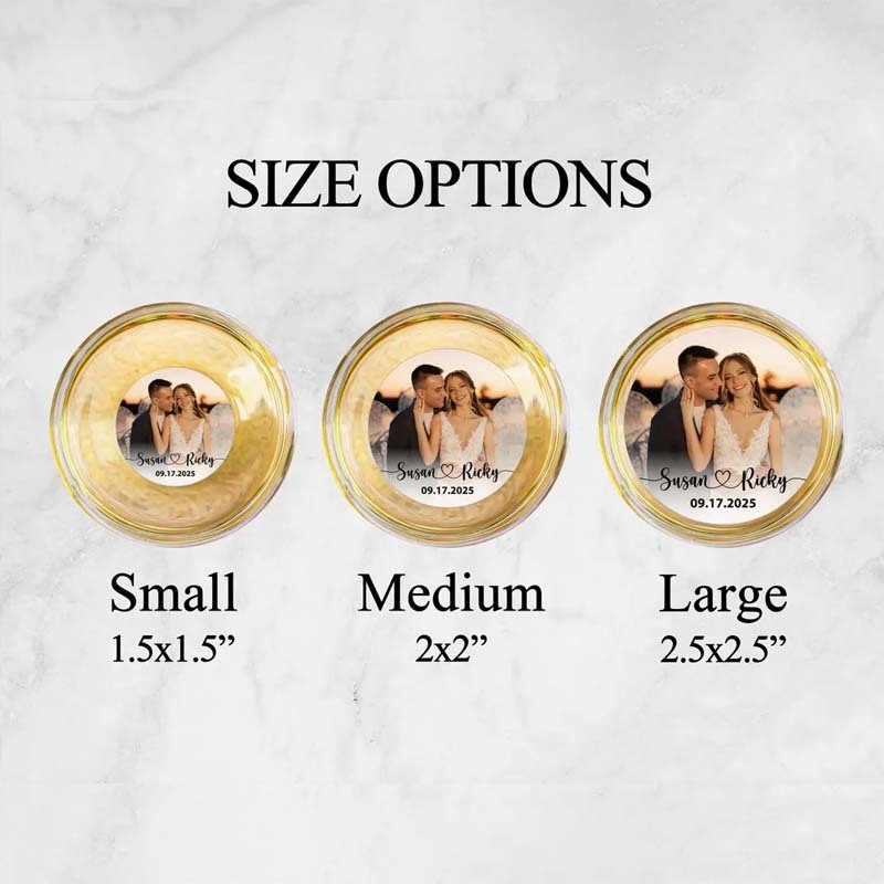 EDIBLE Photo Wedding Cocktail Toppers Custom Wedding Reception Drink Toppers